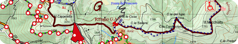 Mappa dei sentieri, percorsi e delle limitazioni dovute il sisma.